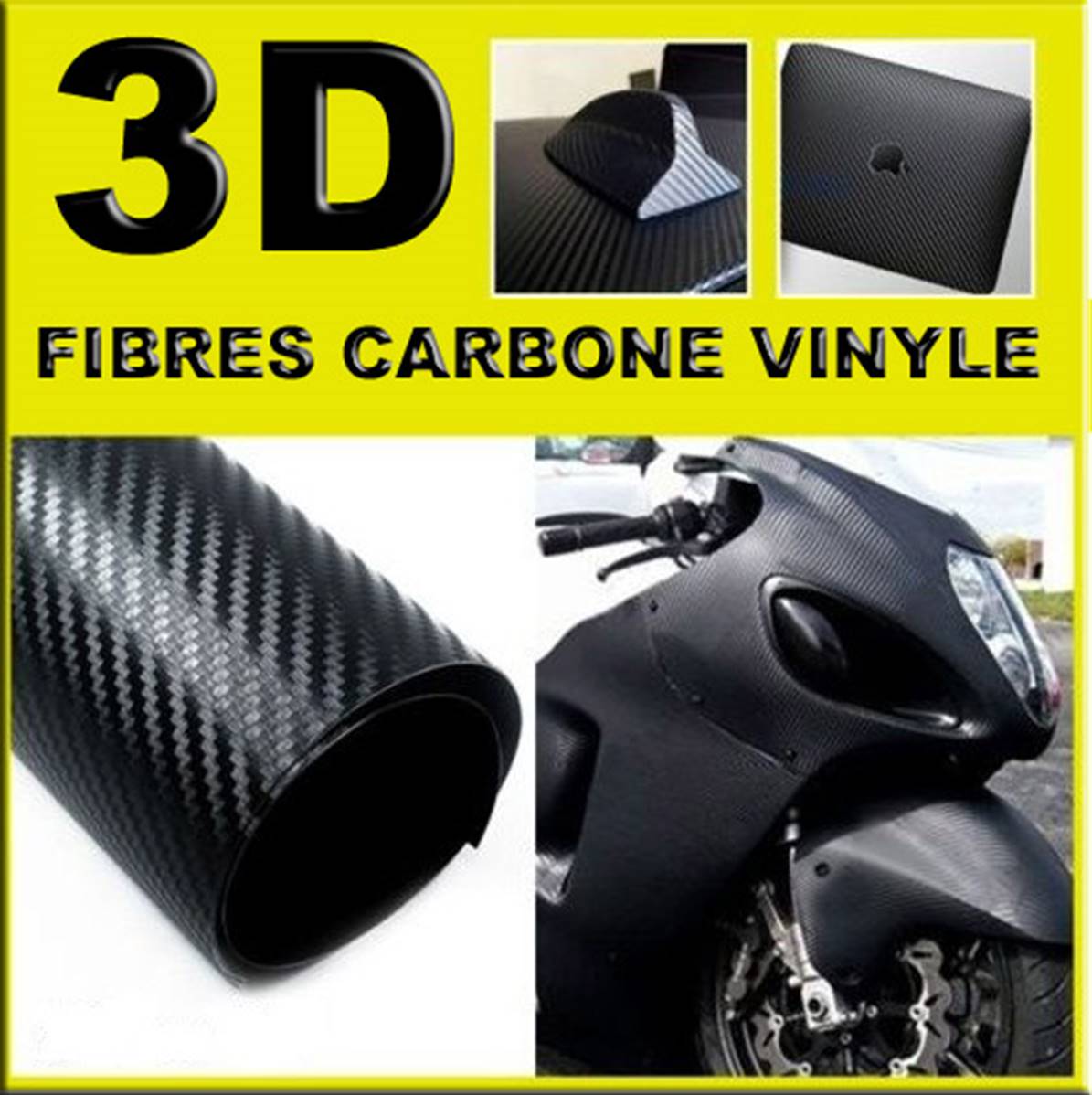 Jondinver Ruban adhésif 3D en fibre de carbone imperméable pour voitures,  3/5/7/10 m, bandes de modification intérieure de motos, ordinateurs,  voitures Jondinver (10 cm x 3 m) : : Auto